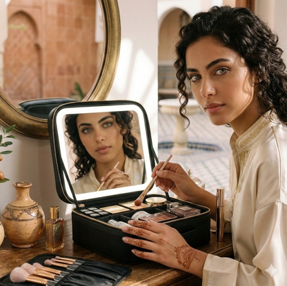 منظم المكياج بمرآة LED